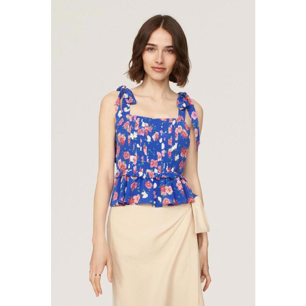 YUMI KIM Blue Floral Aroma Top Size XS